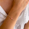 Bracelet Argent petit trèfle pierre fine