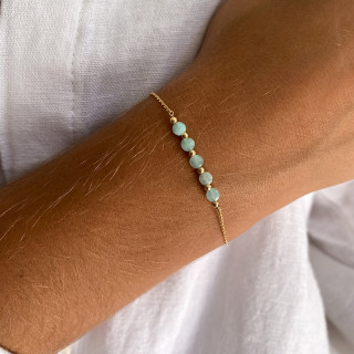 Bracelet Plaqué or pierres naturelles