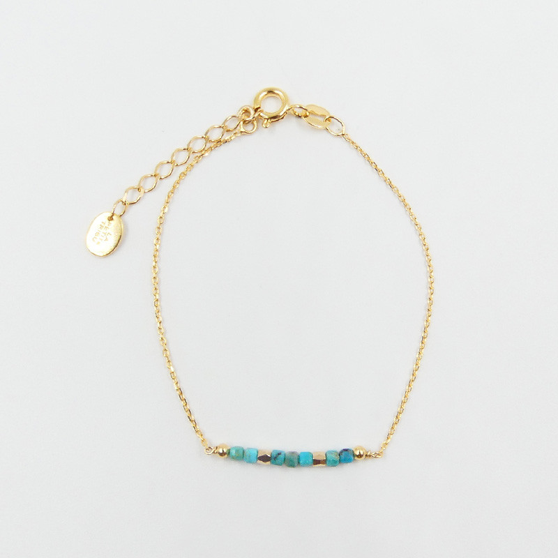 Bracelet Plaqué or barrette pierres fines