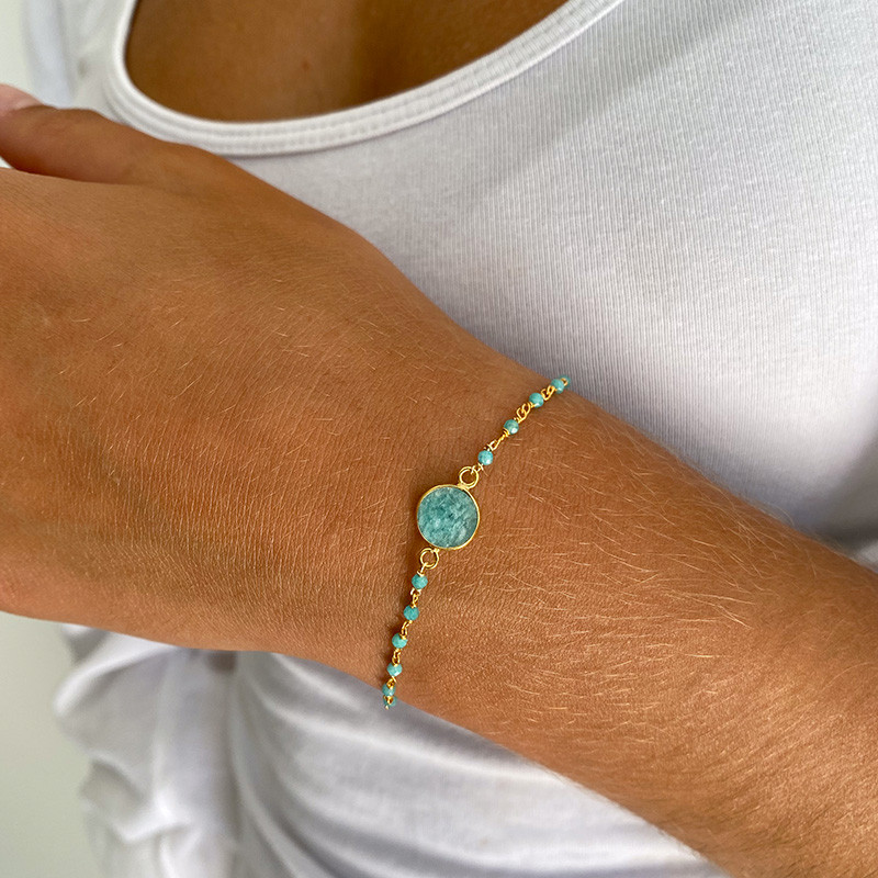 Bracelet Doré perles et pierres fines