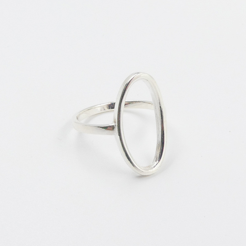 Bague Argent Ovale fin