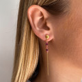 Boucles d’oreilles Dorées pendantes pierres fines