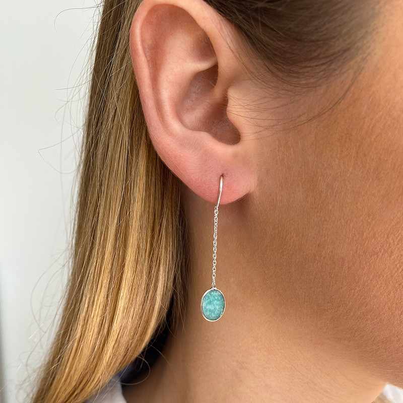 Boucles d’oreilles Argent pendantes pierres fines
