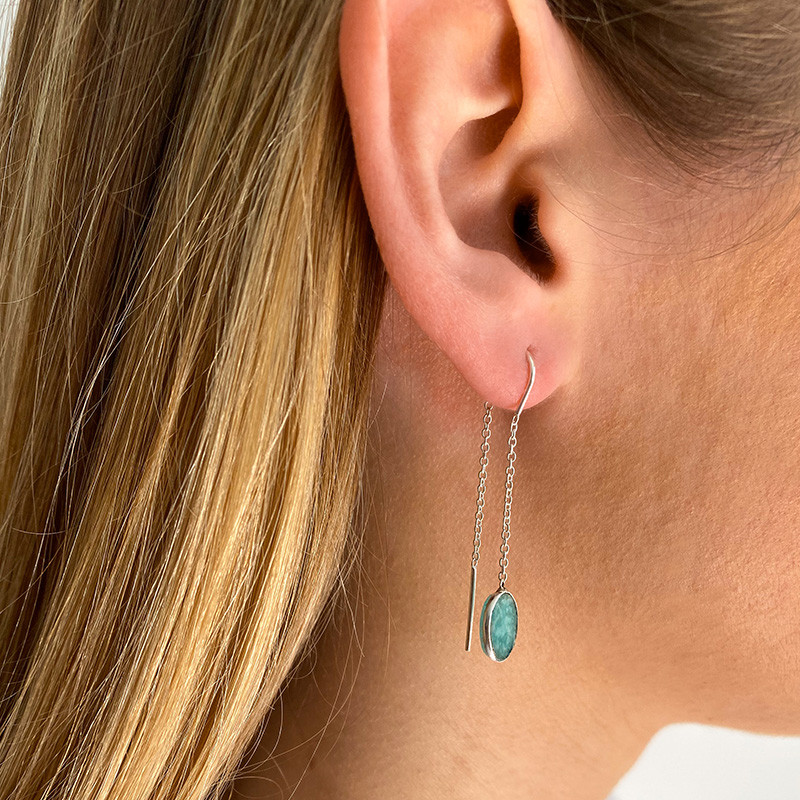 Boucles d’oreilles Argent pendantes pierres fines