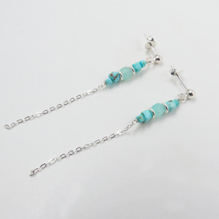 Boucles d’oreilles Argent pendantes Turquoise