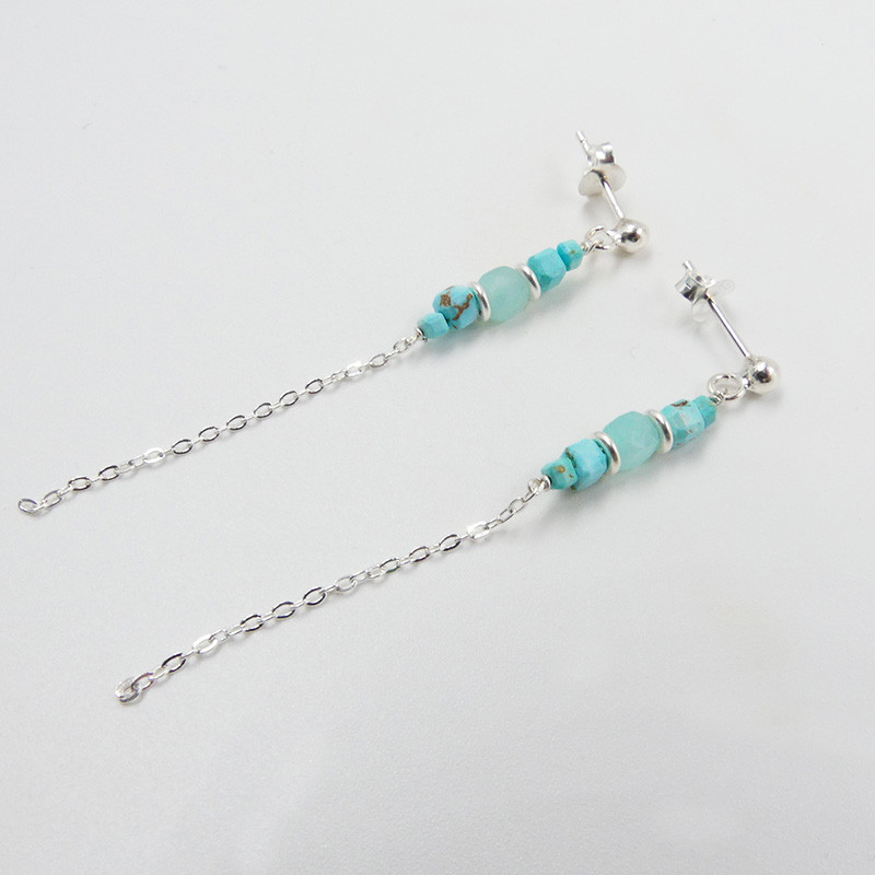 Boucles d’oreilles Argent pendantes Turquoise