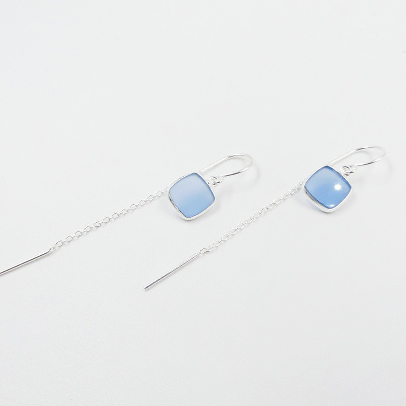 Boucles d’oreilles argent pendantes pierres