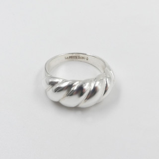 Bague Argent bombée et torsadée