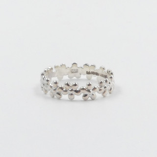 Bague Argent couronne de fleurs
