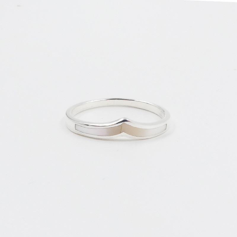Bague Argent Chevron nacre