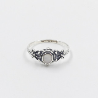 Bague Argent fine Baroque nacre