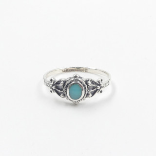 Bague Argent fine Baroque turquoise
