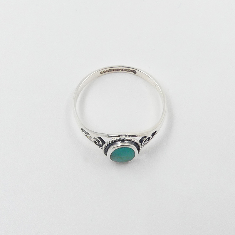 Bague Argent Baroque ajourée Turquoise