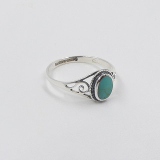 Bague Argent Baroque ajourée Turquoise