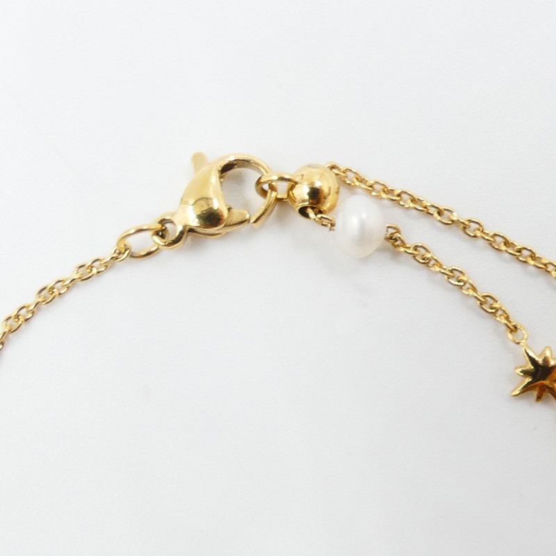 Bracelet acier doré perles de culture et étoiles