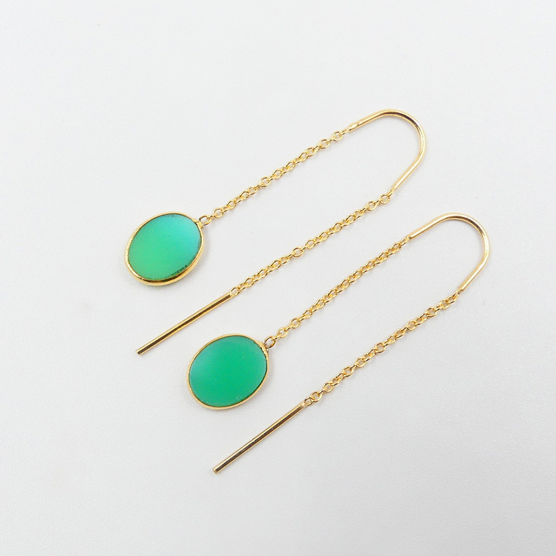 Boucles d'oreilles Dorées Pendantes pierres fines