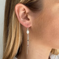 Boucles d'oreilles Argent pendantes Tourmaline