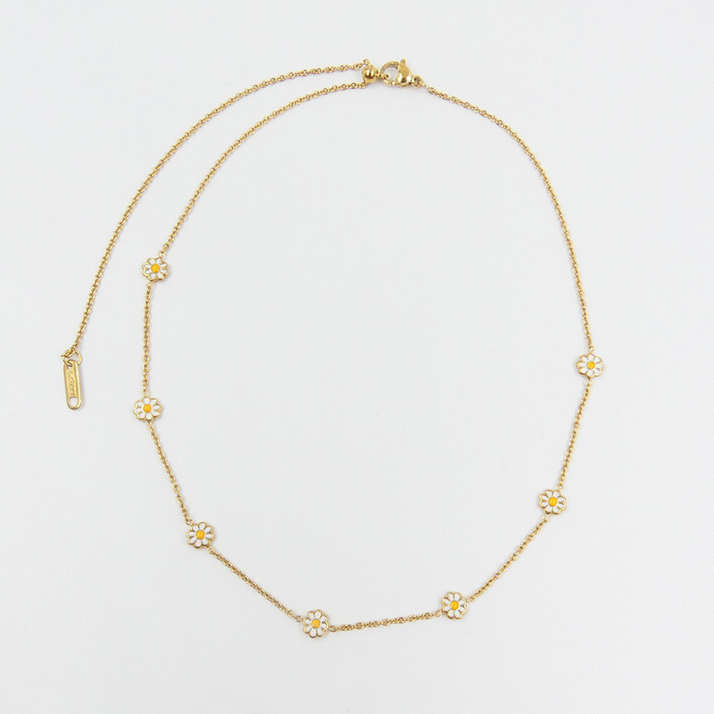 Collier acier doré Daisy