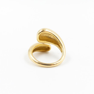 Bague acier doré enlacée ajustable