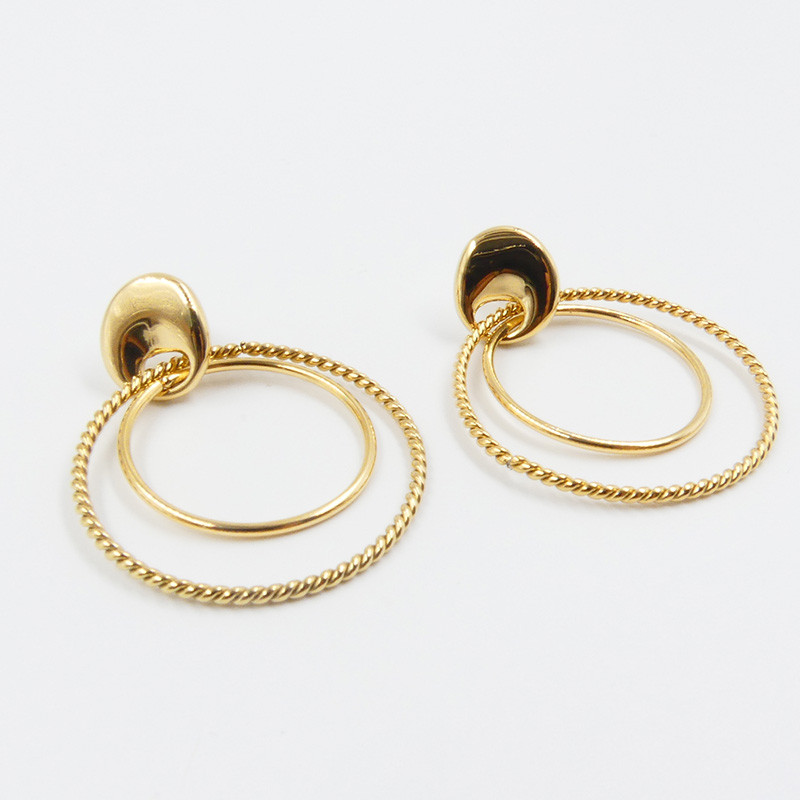 Boucles d’oreilles acier doré cercles