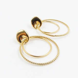 Boucles d’oreilles acier doré cercles