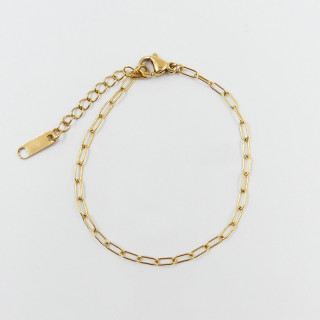 Bracelet acier doré maille allongée