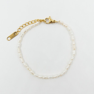 Bracelet acier doré perles d’eau douce