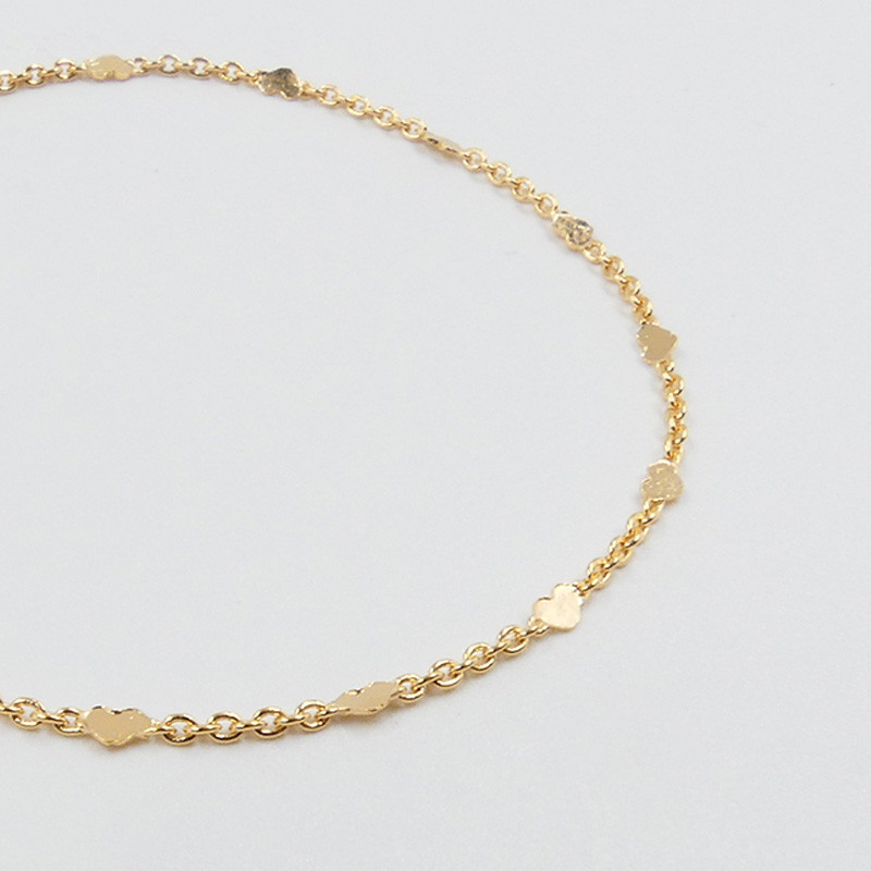 Bracelet plaqué or avec petits coeurs