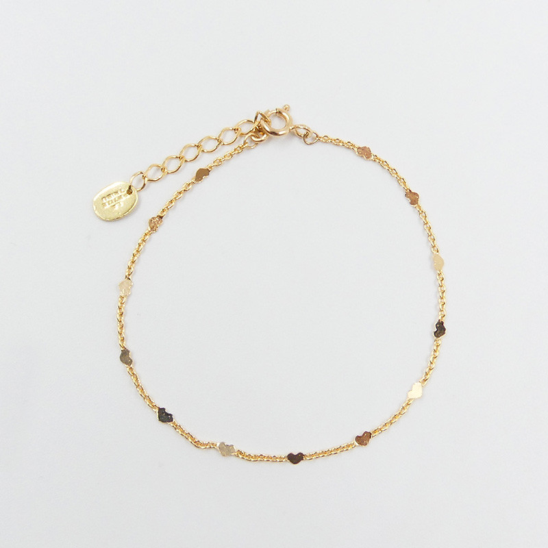 Bracelet plaqué or avec petits coeurs