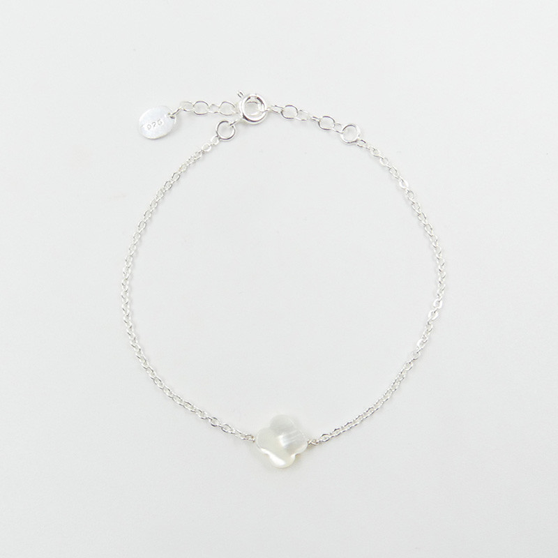 Bracelet Argent Trèfle Nacre