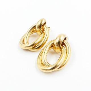 Boucles d’oreilles acier doré multi anneaux
