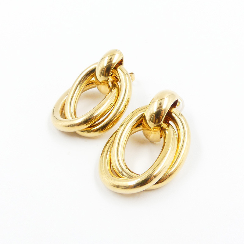 Boucles d’oreilles acier doré multi anneaux
