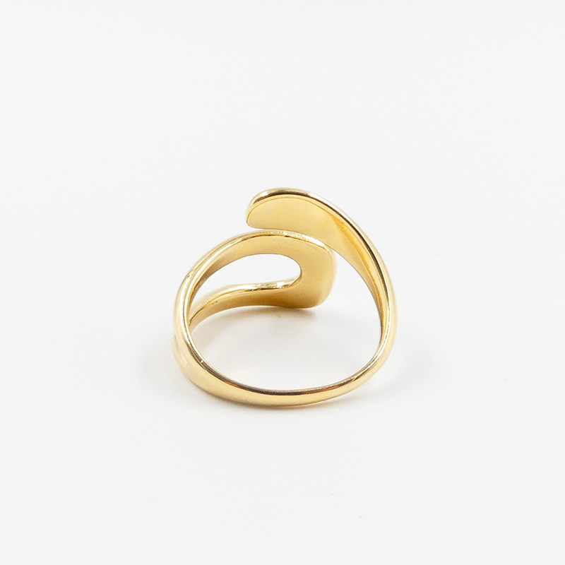 Bague acier doré double ajustable