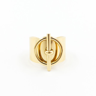 Bague ajustable acier doré Fermoir épais