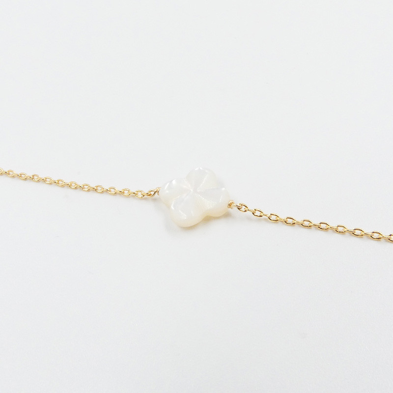 Bracelet Plaqué or Trèfle Nacre