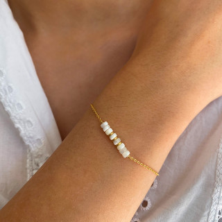 Bracelet Plaqué or barrette en Nacre