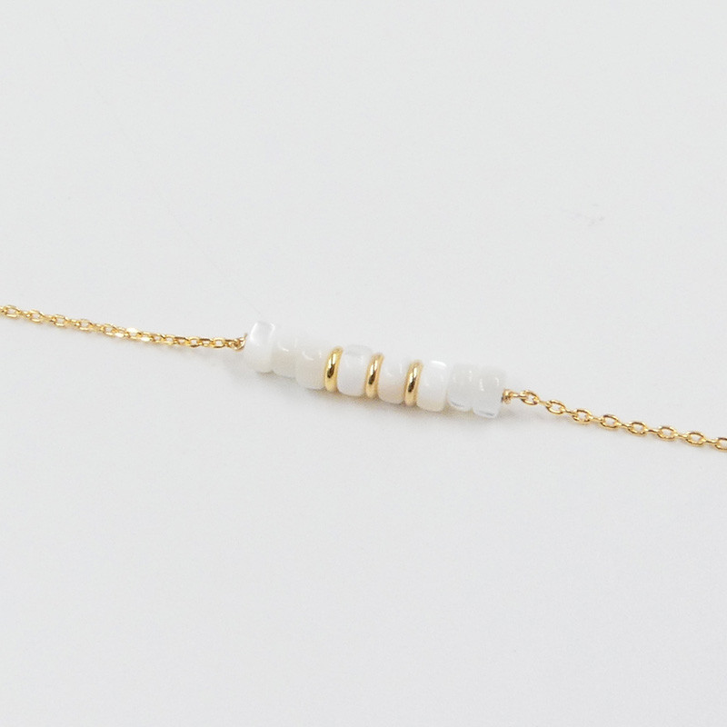 Bracelet Plaqué or barrette en Nacre