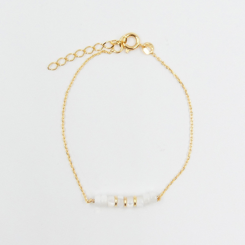 Bracelet Plaqué or barrette en Nacre