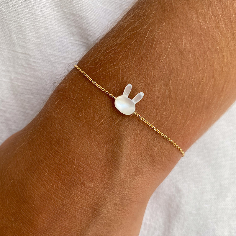 Bracelet Enfant Plaqué or Lapin