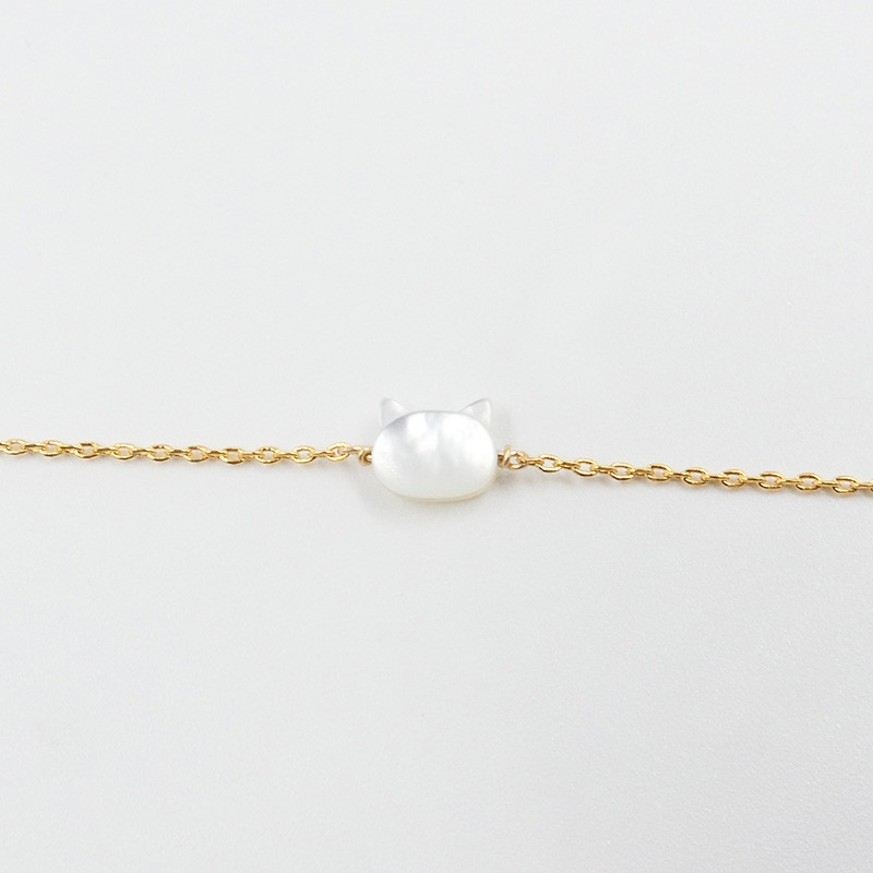 Bracelet Enfant Plaqué or Chat