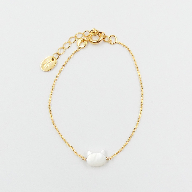 Bracelet Enfant Plaqué or Chat