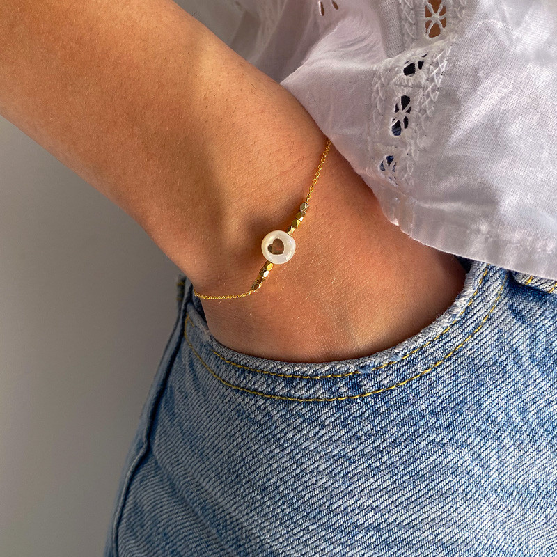 Bracelet Plaqué or barrette coeur