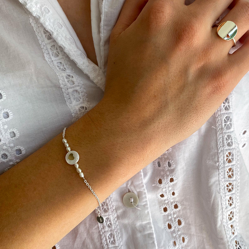 Bracelet Plaqué or barrette coeur