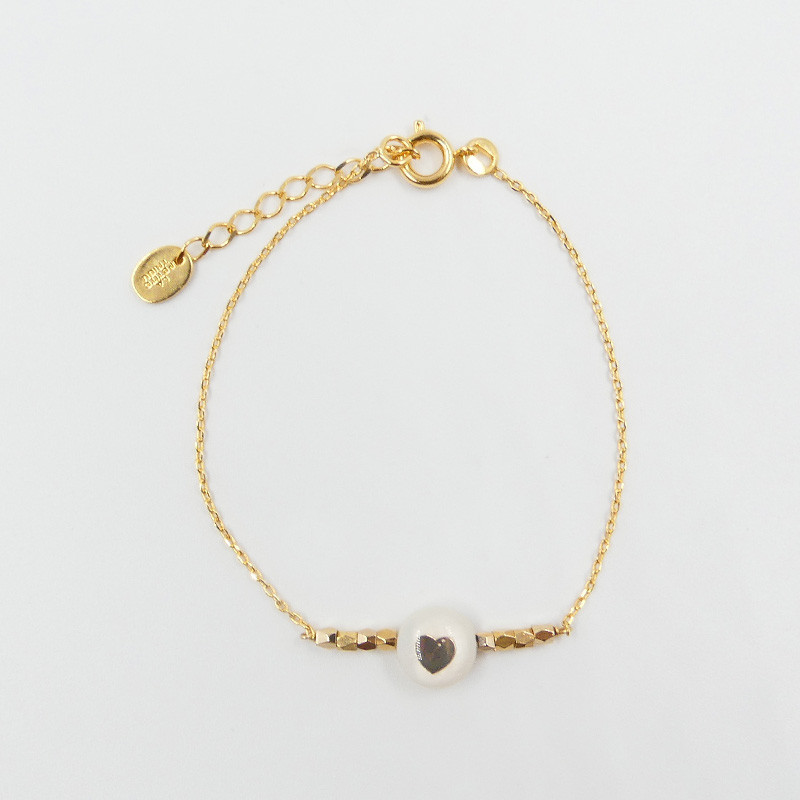 Bracelet Plaqué or barrette coeur