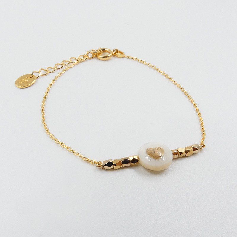 Bracelet Plaqué or barrette coeur