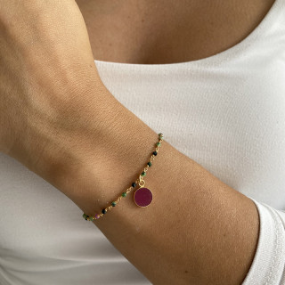 Bracelet Doré Rubis Zoisite