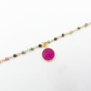 Bracelet Doré Rubis Zoisite