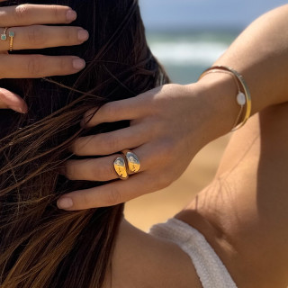 Bague Plaqué or enlacée large