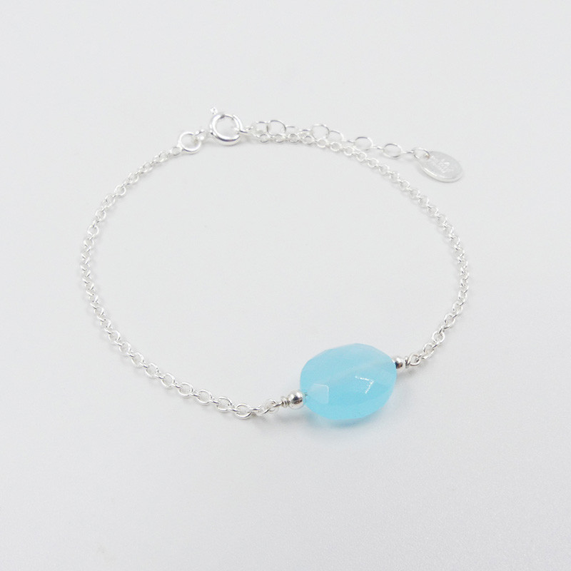 Bracelet Argent Ovale pierres fines