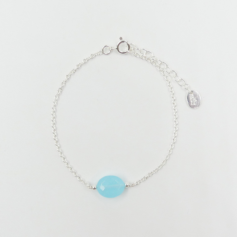 Bracelet Argent Ovale pierres fines